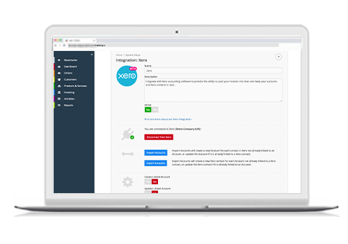 OnRent and Xero intergration screenshot